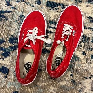 Vans Bold Red Sneakers with White Accents